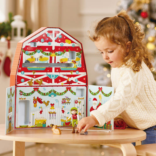 Jucarie din lemn - Hambar, Calendarul de Advent de Craciun (24 piese)