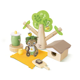 Jucarie din lemn - Picnic cu miere de albine (14 piese)