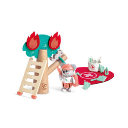 Jucarie din lemn- Set de joaca pompieri forestieri (17 piese)