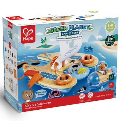 Jucarie din lemn - Catamaran (18 piese)