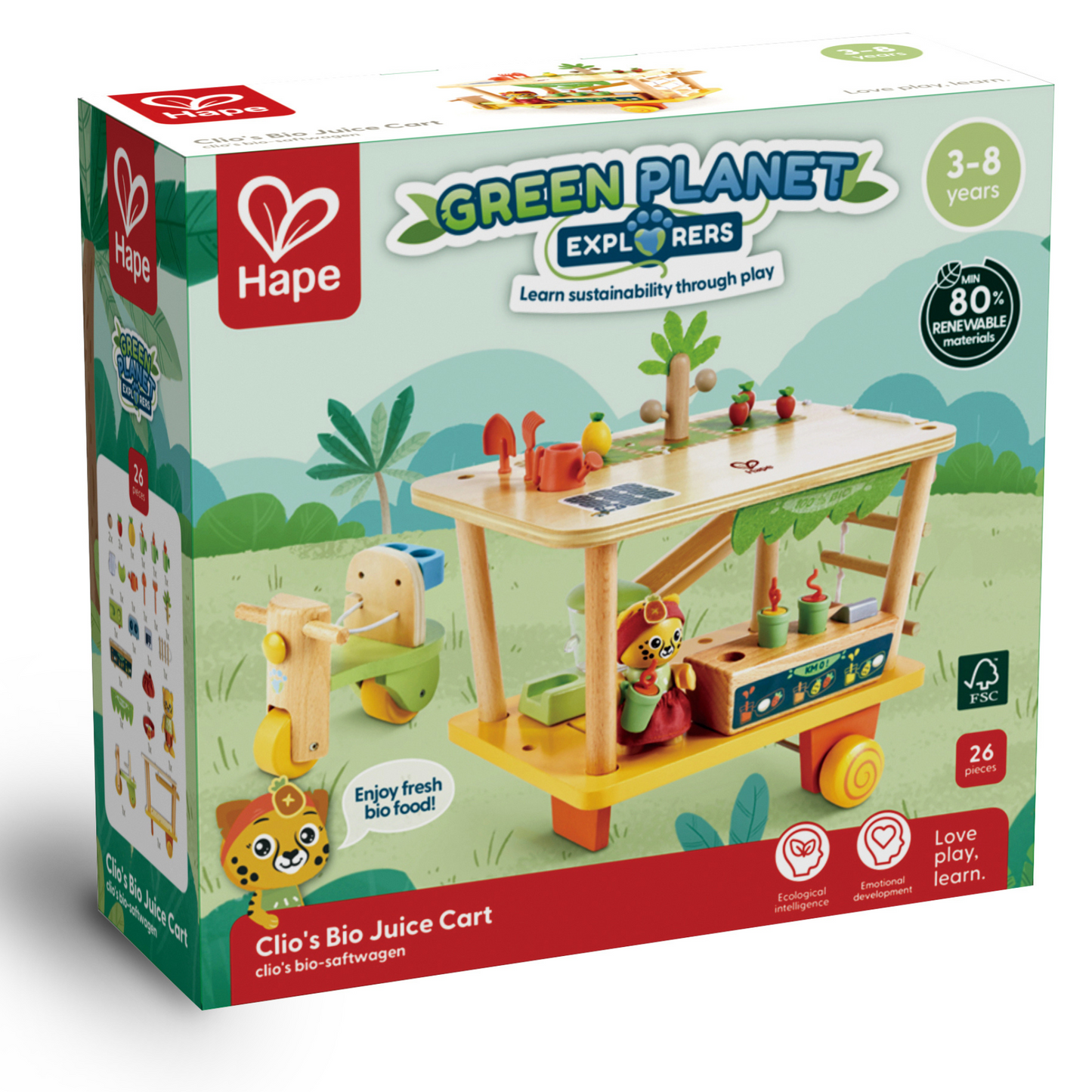 Jucarie din lemn - Magazinul de sucuri Eco (26 piese)