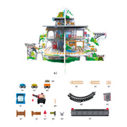 Jucarie din lemn - Set tren si mina in munte (32 piese)