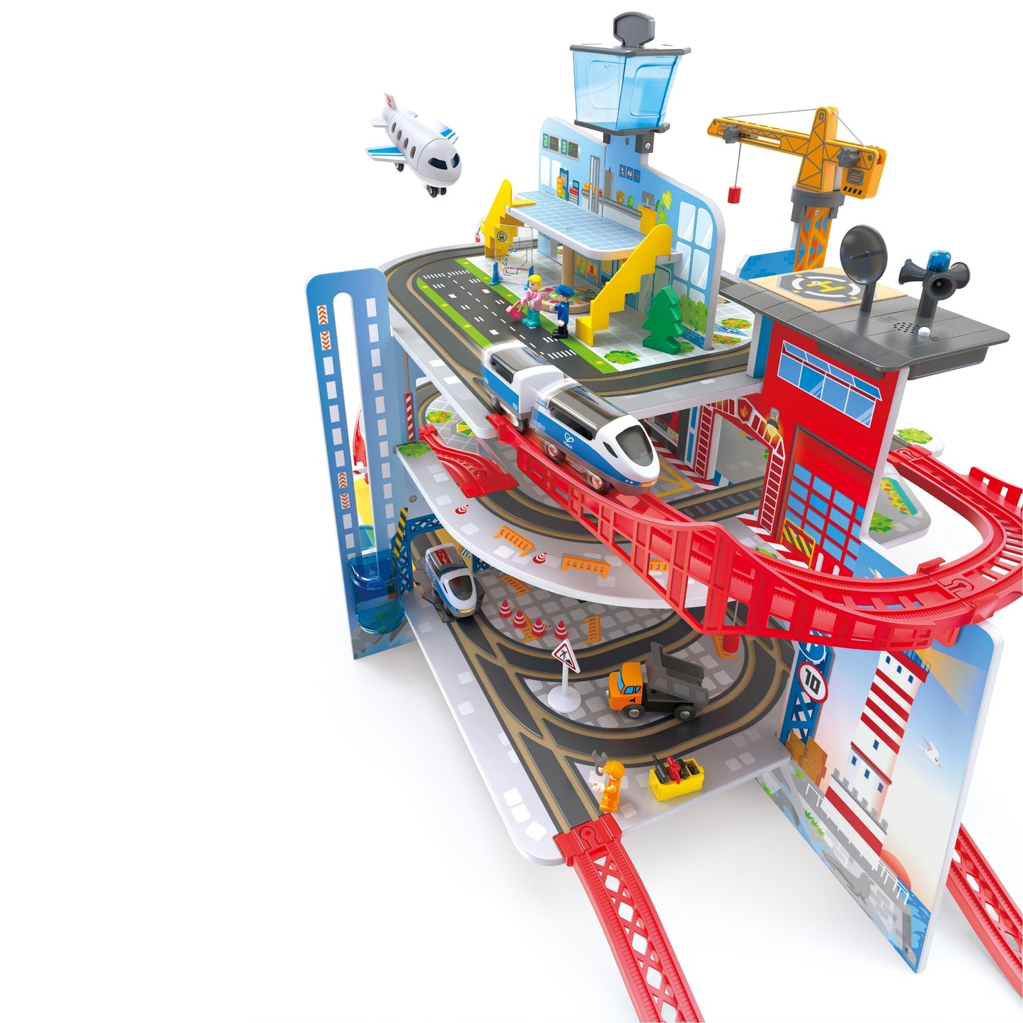 Jucarie din lemn - Tren Mega City (55 piese)