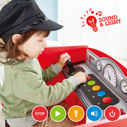 Jucarie din lemn - Masa cu cale ferata, in forma de locomotiva (32 piese)