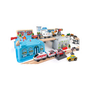 Jucarie din lemn - Set tren metropola (80 piese)