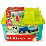 Jucarie din lemn - Trenul de la ferma (40 piese)