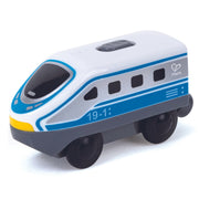 Locomotiva alba de jucarie cu baterii pentru copii