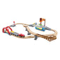 Jucarie din lemn - Set de transport maritim si feroviar (38 piese)