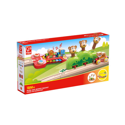 Jucarie din lemn - Sina de tren muzicala Jungla (19 piese)