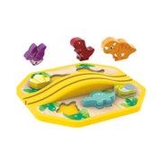 Jucarie din lemn - Set tren si dinozauri (27 piese)