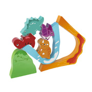 Jucarie din lemn - Set tren si dinozauri (27 piese)