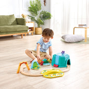 Jucarie din lemn - Set tren si dinozauri (27 piese)