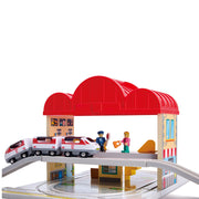 Jucarie din lemn - Set gara portabila