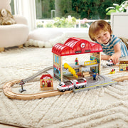 Jucarie din lemn - Set gara portabila