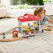 Jucarie din lemn - Set gara portabila