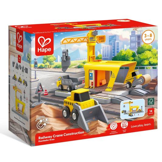 Jucarie din lemn - Set constructii macarale feroviare