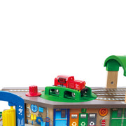 Jucarie din lemn - Tren pe 3 nivele (58 piese)