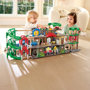 Jucarie din lemn - Tren pe 3 nivele (58 piese)