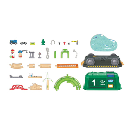 Jucarie din lemn - Tren in cutie tip locomotiva