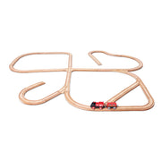 Jucarie din lemn - Kit de extindere a cailor ferate (65 piese)