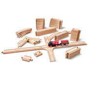 Jucarie din lemn - Kit de extindere a cailor ferate (65 piese)