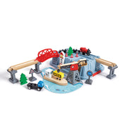 Jucarie din lemn - Set tren port (51 piese)