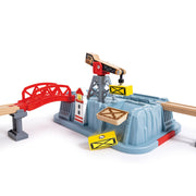 Jucarie din lemn - Set tren port (51 piese)