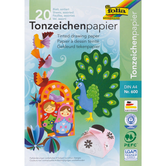 Carton colorat asortat 20 culori, A3, 29.7 x 42 cm, 130 g/m2