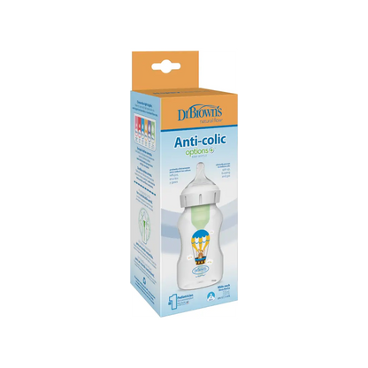 Biberon Anti-Colici cu Gat Larg "Options Plus" Design,  PP , 330 ml. cu tetina nivel 2 (3-6 luni)