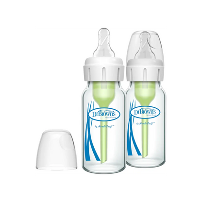 Pachet biberoane Anti-Colici din sticla cu Gat Ingust "Options Plus" 120 ml (2 Pack)