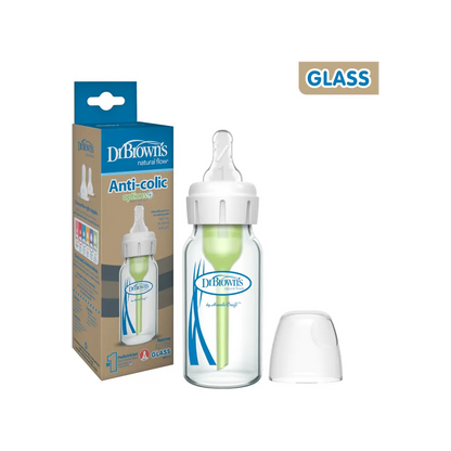 Biberon Anti-Colici din sticla cu Gat Ingust „Options +”�  120 ml.