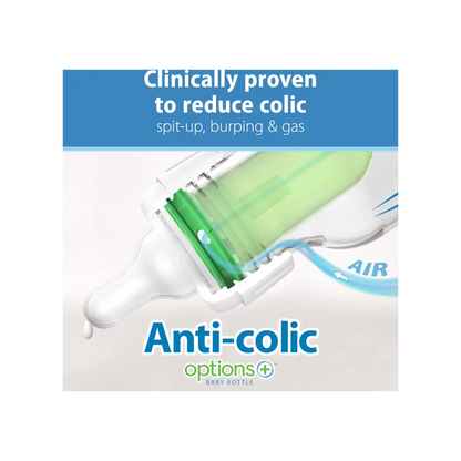 Biberon Anti-Colici din sticla cu Gat Ingust „Options +”�  250 ml.