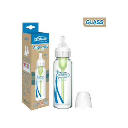 Biberon Anti-Colici din sticla cu Gat Ingust „Options +”�  250 ml.