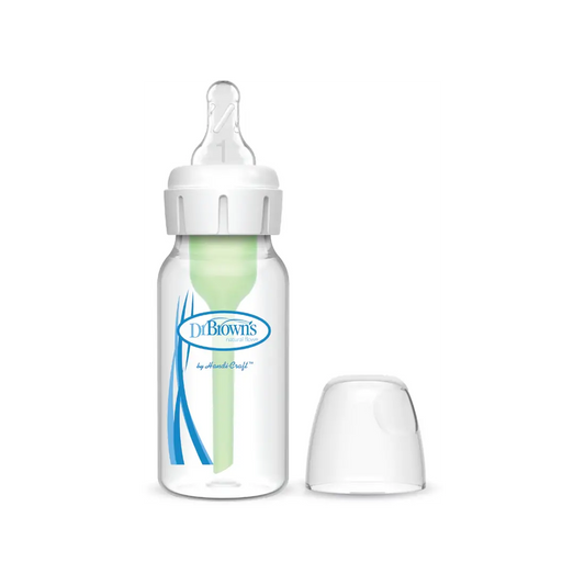 Biberon din plastic Anti-Colici cu Gat Ingust, 120 ml. "Options +"