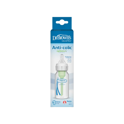 Biberon din plastic Anti-Colici cu Gat Ingust, 120 ml. "Options +"