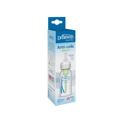 Biberon din plastic Anti-Colici cu Gat Ingust, 120 ml. "Options +"