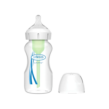 Biberon din plastic, Anti-Colici cu Gat Larg "Options Plus" 270 ml.