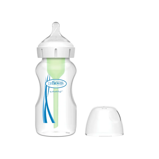 Biberon din plastic, Anti-Colici cu Gat Larg "Options Plus" 270 ml.