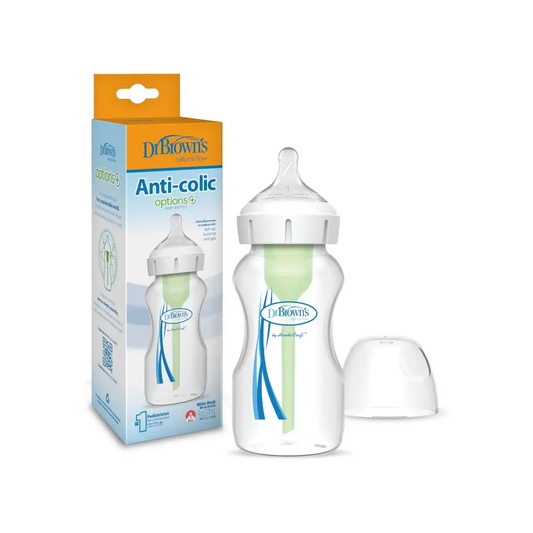 Biberon din plastic, Anti-Colici cu Gat Larg "Options Plus" 270 ml.