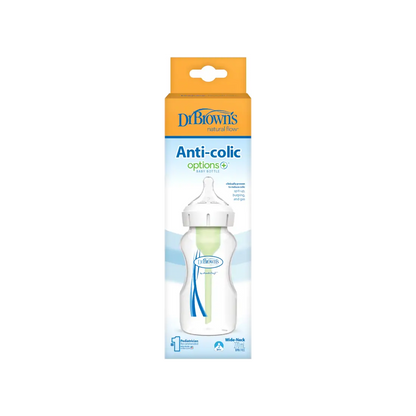 Biberon din plastic, Anti-Colici cu Gat Larg "Options Plus" 270 ml.