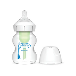 Biberon din plastic, Anti-Colici cu Gat Larg, 150 ml. 