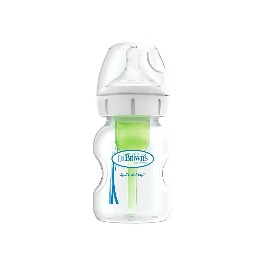 Biberon din plastic, Anti-Colici cu Gat Larg, 150 ml. "Options Plus", cu tetina nivel 1 (0-3 luni)