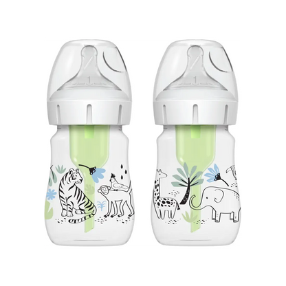 Biberon Anti-Colici cu Gat Larg PP, 150 ml. "Options Plus" design baieti (BPA free) (2 pack)