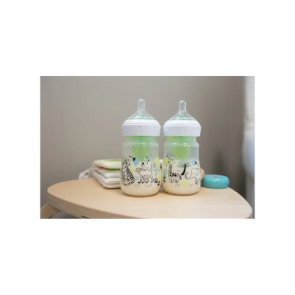 Biberon Anti-Colici cu Gat Larg PP, 150 ml. "Options Plus" design baieti (BPA free) (2 pack)