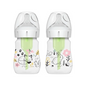 Biberon Anti-Colici cu Gat Larg PP, 150 ml. "Options Plus" design fetite (BPA free) (2 pack)