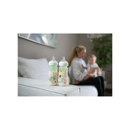 Biberon Anti-Colici cu Gat Larg PP, 270 ml. "Options Plus" design fetite (BPA free) (2 pack)
