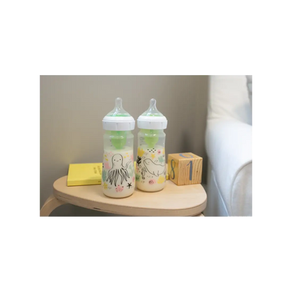 Biberon Anti-Colici cu Gat Larg PP, 270 ml. "Options Plus" design fetite (BPA free) (2 pack)