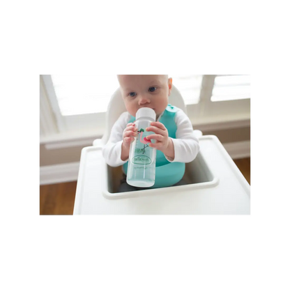 Biberon din plastic Gat Ingust, 250ml., cu cioc ptr. inghitituri mici, Design Flamingo (BPA Free)