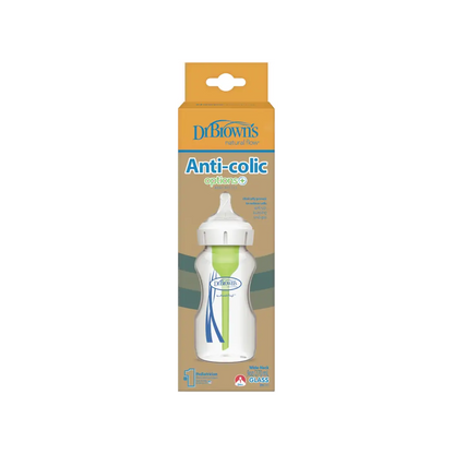 Biberon Anti-Colici cu Gat Larg ”Options Plus” � din sticla 270 ml.