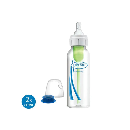 Biberon din plastic cu Gat Ingust de 250 ml. cu Sistem Special de Hranire